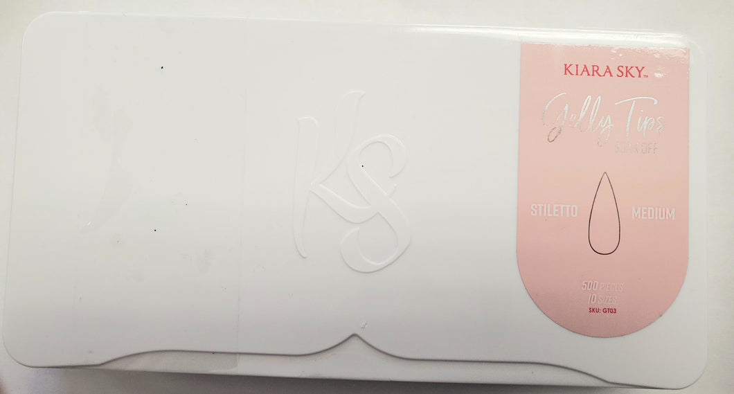 Kiara Sky Clear Gelly Tips Soak Off -Stiletto medium
