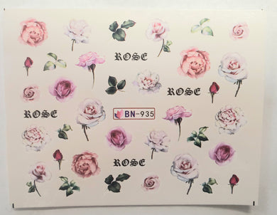 Flower garden water transfer nail decals BN-935