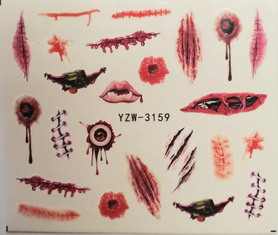 Halloween water transfer nail decals YZW 3159
