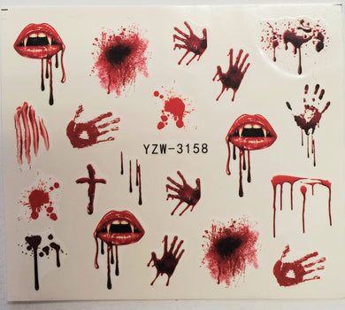 Halloween water transfer nail decals YZW 3158