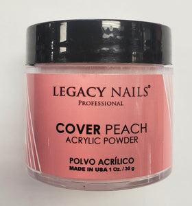 Legacy nails cover peach acrylic powder