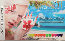 Legacy nails Pura Vida colored acrylic powder collection