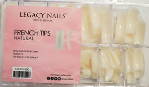Legacy Nails Nail Tips, "French" Natural