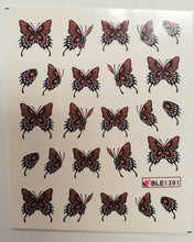 Butterfly water transfer nail decals BLE 1390- 1400