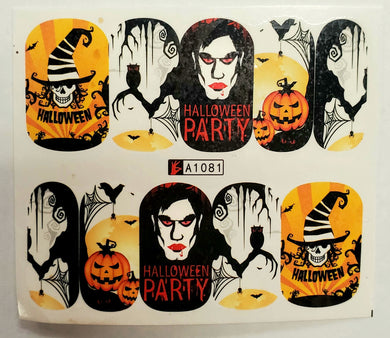 Halloween water transfer nail decals