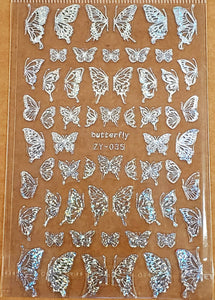 3D Chrome Butterfly Nail Stickers