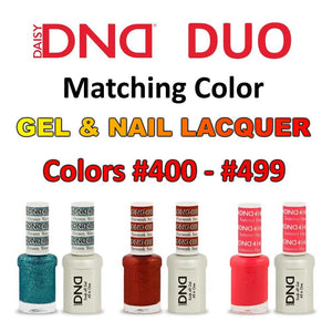 DND Gel Polish & Nail Lacquer Duos (#400 - Top Gel) (#401 - #499 Gel Polish and Matching Lacquer)