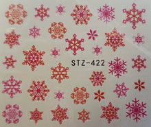 "Colorful Snowflake" Water transfer nail decals (9 Styles)