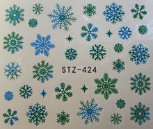 "Colorful Snowflake" Water transfer nail decals (9 Styles)