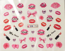 Valentine's Day Water Transfer Nail Decals