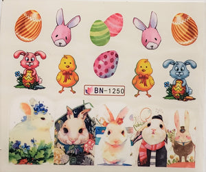 Easter Nail Art Water Transfer Decals - 24 Styles