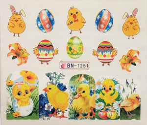 Easter Nail Art Water Transfer Decals - 24 Styles