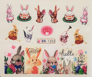 Easter Nail Art Water Transfer Decals - 24 Styles