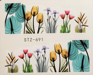 Flower Water Transfer Nail Decal (23 Styles)