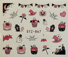 "Halloween Mix" Water transfer Nail Decals (20 Styles)