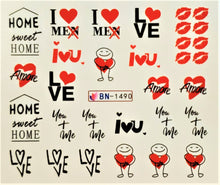 "Love Phrase" Water transfer nail decals