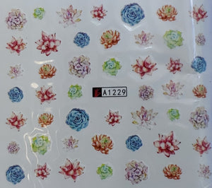 Desert Flowers Water transfer nail decals (12 styles)