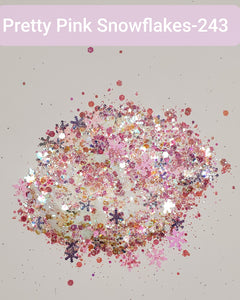 "Pretty Pink Snowflakes" Nail glitter #599