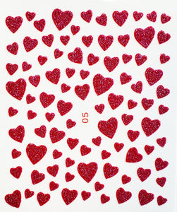 Sugar Hearts" Nail Stickers