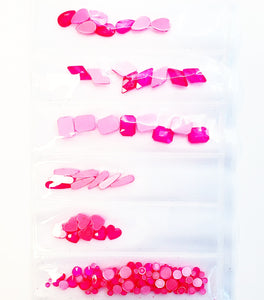 Hot Pink Nail Charm 6 Style Set