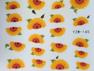 Sunflower water transfer nail decal