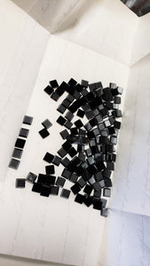 Swarovski Square Jet Hematite Flat Back Crystal 6mm