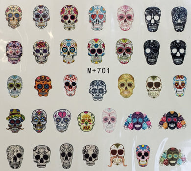 Skull Water transfer Nail Decals ( 6 styles)