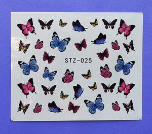 Colorful Butterfly Water Transfer Nail Decals (5 styles) (Set 2)