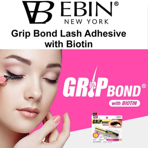 Ebin Grip Bond Lash Adhesive with Biotin (White or Black)