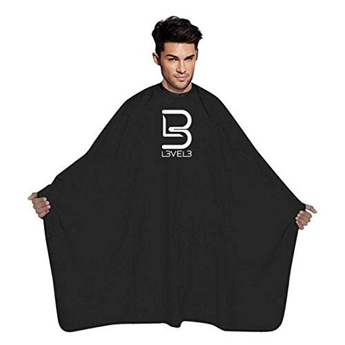  Level 3 Cape with Rubber Neck - Water Resistant Barber Hair  Cutting Cape - Professional Salon Stylist and Barber Accessories (White) :  Beauty & Personal Care