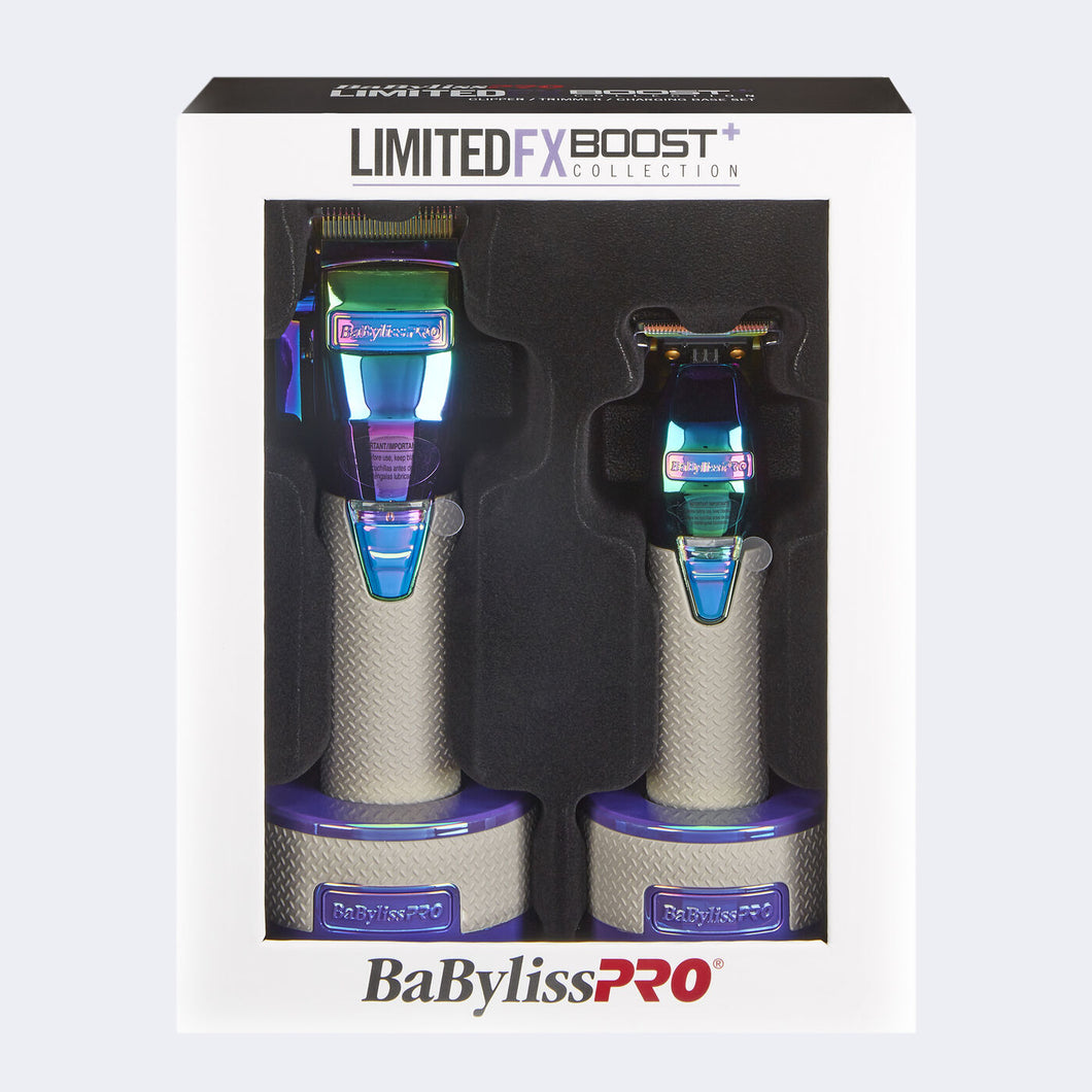 BaBylissPro Boost+ LimitedFX with Clipper, Trimmer & Charging Base Set (Iridescent)