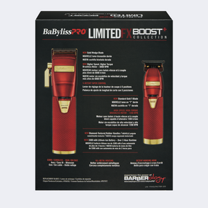 BaBylissPro Boost+ LimitedFX with Clipper, Trimmer & Charging Base Set (Red)