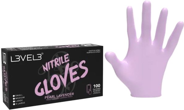 L3VEL3 - Nitrile Gloves (100 Pack) - PEARL LAVENDER (S, M, L, XL)