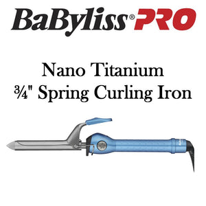 BaBylissPRO Nano Titanium - Spring ¾" Curling Iron