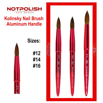 NotPolish Kolinsky Brush Aluminum Handle (Sizes #12, #14 and #16)