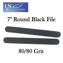 US Nail 7" Round Black File 80/80