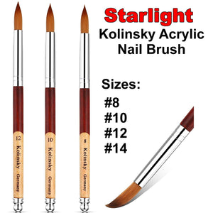 Starlight Kolinsky Acrylic Brush Germany (Sizes #8 #10, #12 and #14)