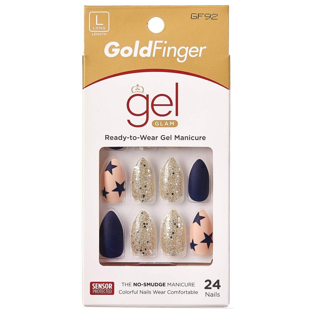 Gold Finger Gel Glam Fashion Full Nails - GF92