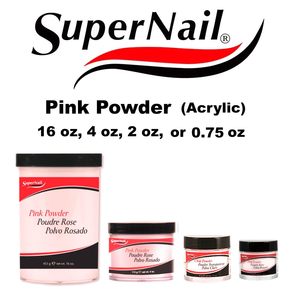 Supernail Acrylic Powder (Pink) 0.75oz. / 2oz. / 4oz. / 16oz.