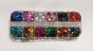 Stars Nail Glitter 12 Color Set