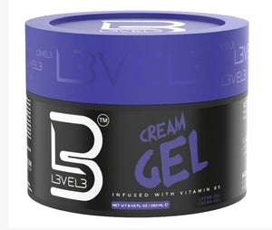 L3VEL3 - Cream Gel 250ml (8.45oz) - Vitamin Infused All-Day Hair Gel