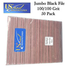 US Nail 7" Jumbo Black File 100/100
