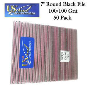 US Nail 7" Round Black File 100/100