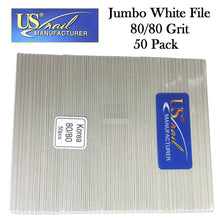 US Nail 7" Jumbo White File 80/80