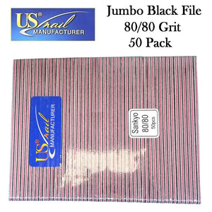 US Nail 7" Jumbo Black File 80/80