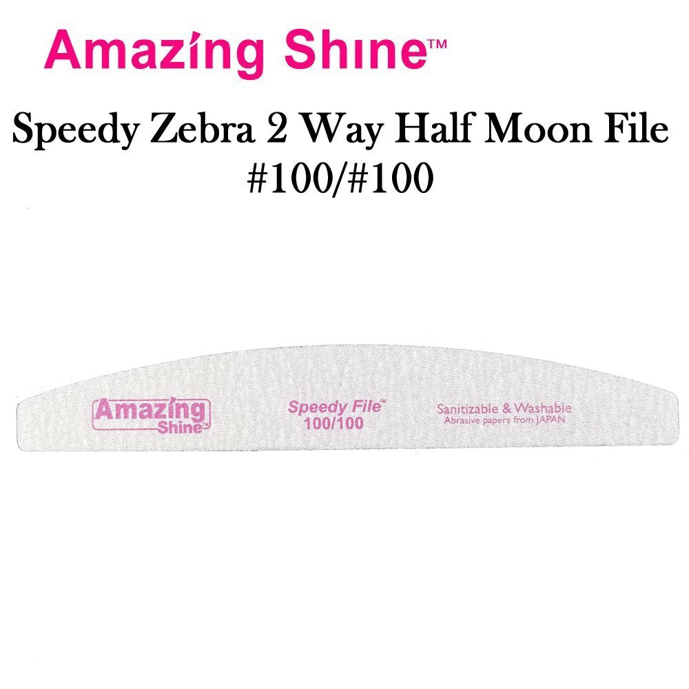 Amazing Shine Speedy Zebra 2 Way Half Moon File #100/#100